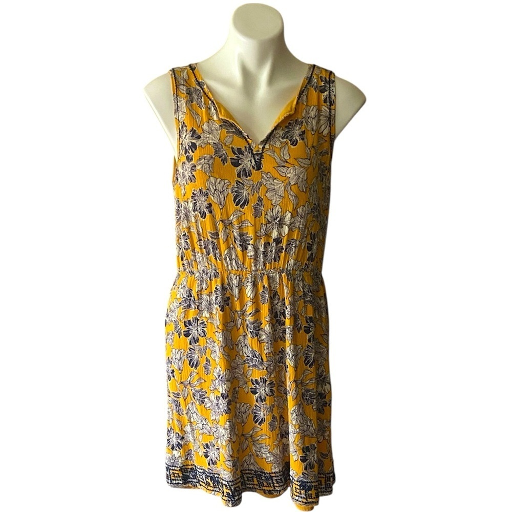 Market & Spruce Women’s Floral Yellow & Blue Sleeveless  Dress Size XL